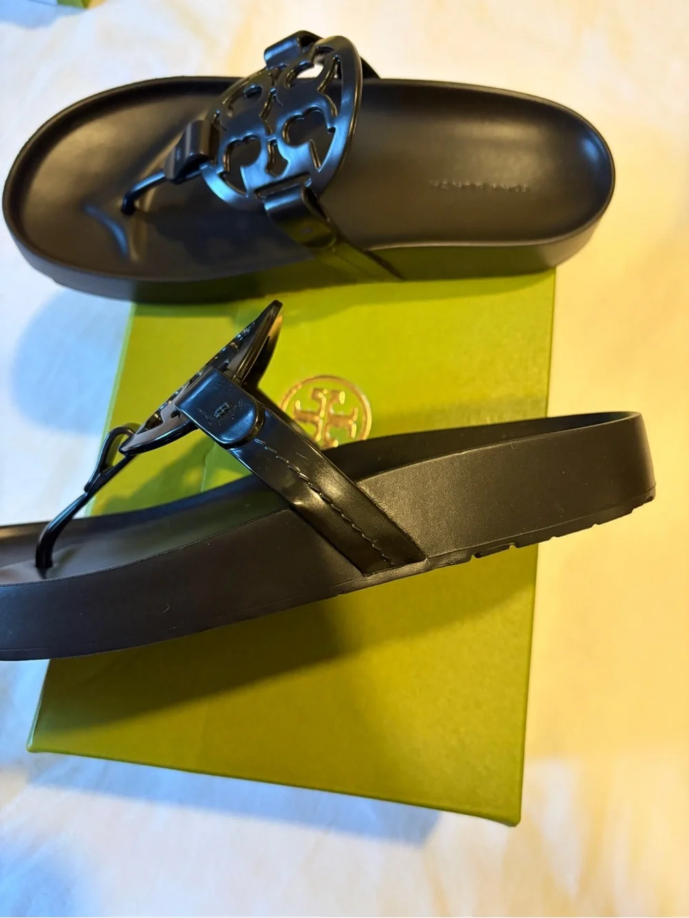 Tory Burch Miller Cloud Lite TPU Lightweight Sandals Size 7 Black